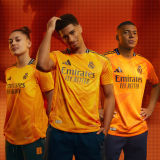 VINI JR． #7 RM 1:1 Quality Away Orange Fans Jersey 2024/25 （Cartoon UCL Font) 卡通字体★★