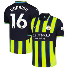 RODRIGO #16 Man City Away Fans Soccer Jersey 2024/25  (League Font） ★★