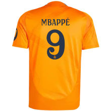 MBAPPÉ #9 RM 1:1 Quality Away Orange Fans Jersey 2024/25 （UCL Font) ★★