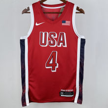 2024 Team USA CURRY #4 Red NBA Jersey