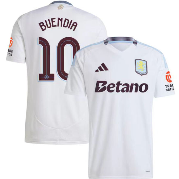 BUENDIA #10 Aston Villa Away White Soccer Jersey 2024/25 (UCL Font) ★★