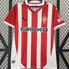 2024/25 Gijon Home Red White Fans Soccer Jersey 希洪竞技