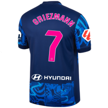 GRIEZMANN #7 ATM Third Blue Fans Jersey 2024/25 （LaLiga Font 西甲字体 有号下广告 ★★ ）