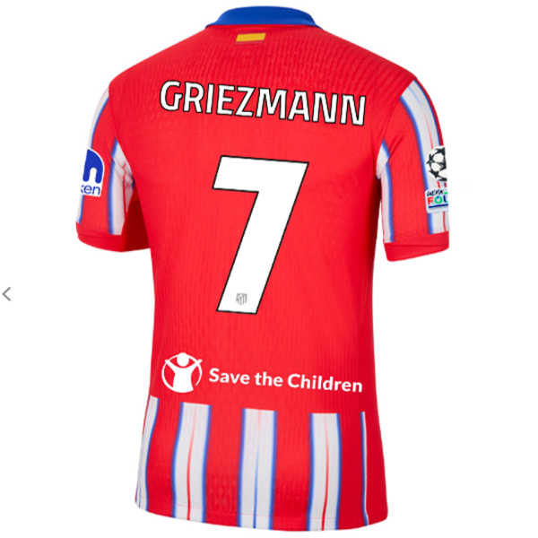 GRIEZMANN #7 ATM Home Fans Jersey 2024/25 （UCL Font 欧冠字体 有号下广告 ★★ ）