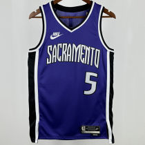 2024/25 Kings FOX #5 purple Retro NBA Jerseys 热压