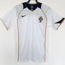 2004 Portugal Away White Retro Soccer Jersey