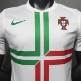 2012 Portugal Away White Retro Player Version Soccer Jersey
