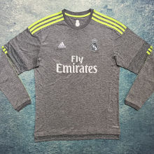 2015/16 RM Away Grey Retro Long Sleeve Soccer Jersey