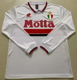 1992/94 AC Milan Away White Retro Long Sleeve Soccer Jersey