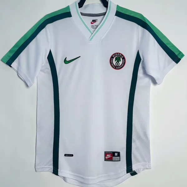 1998 Nigeria Away White Retro Soccer Jersey