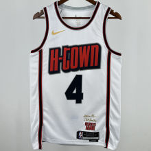2025 Rockets  GREEN #4 White City Edition NBA Jersey