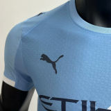 2025/26 Man City Home Blue Player Version Soccer Jersey