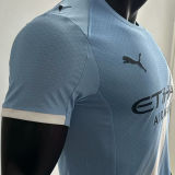 2025/26 Man City Home Blue Player Version Soccer Jersey