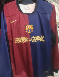 2024/25 BA x Travis Scott Home Long Sleeve Fans Soccer Jersey 胸前 新 广告