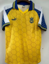 1998 Ukraine Home Yellow Retro Fans Soccer Jersey