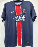 2024/25 PSG 1:1 Quality Home Blue Champion Style Fans Soccer Jersey 前后带星塔