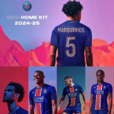 2024/25 PSG 1:1 Quality Home Blue Champion Style Fans Soccer Jersey 前后带星塔