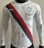 2025/26 Man City Away Player Version Long Sleeve Soccer Jersey