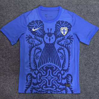 2025/26 Finland Away Blue Fans Soccer Jersey