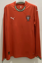 2025/26 Portugal Home Red Long Sleeve Fans Version Soccer Jersey