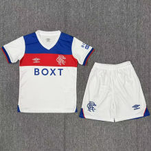 2025/26 Glasgow Rangers Away White Kids Soccer Jersey
