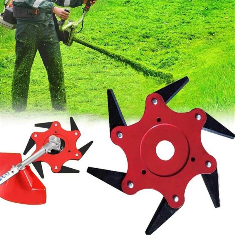 outdoor trimmer head 6 steel blades razors 65mn lawn mower grass weed eater brush cutter tool