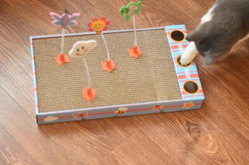 Wholesale  Corrugated cat scratcher with spring toy