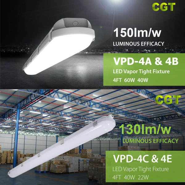 TUV CE CB ENEC SAA LED Power and CCT Selectable Tri-proof Light 130lm/w or 150lm/w
