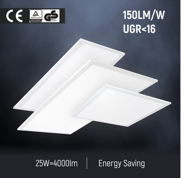 Edge-Lit LED Panel Light 130lm/w 160lm/w CE UGR16 CRI85 -SDCM3 -CE, TUV-GS - 5 Years Warranty