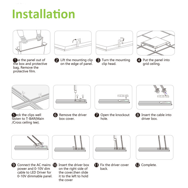 ETL DLC 2x2 LED Flat Panel Light 0-10V Dimmable 40W 30W 25W CCT Selectable 110lm/w or 130lm/w 5 Years Warranty