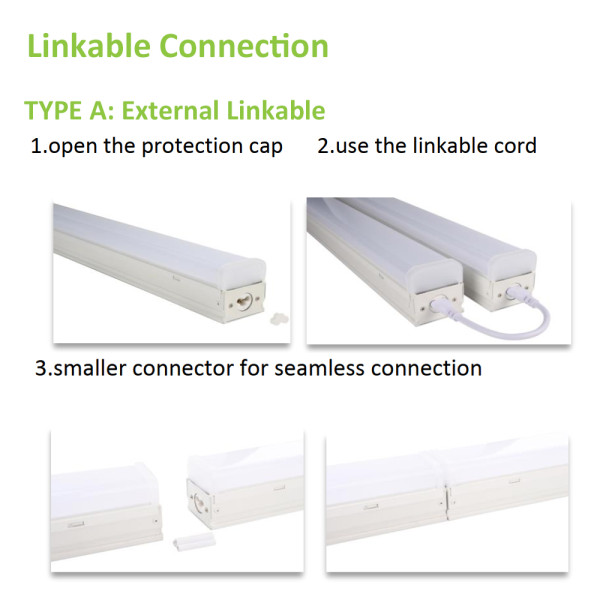 ETL DLC External Linkable LED Linear Strip Light 4FT 40W 60W -8FT 60W 80W 120W -140lm/w -100-277V or 120-347V -0-10V Dimmable