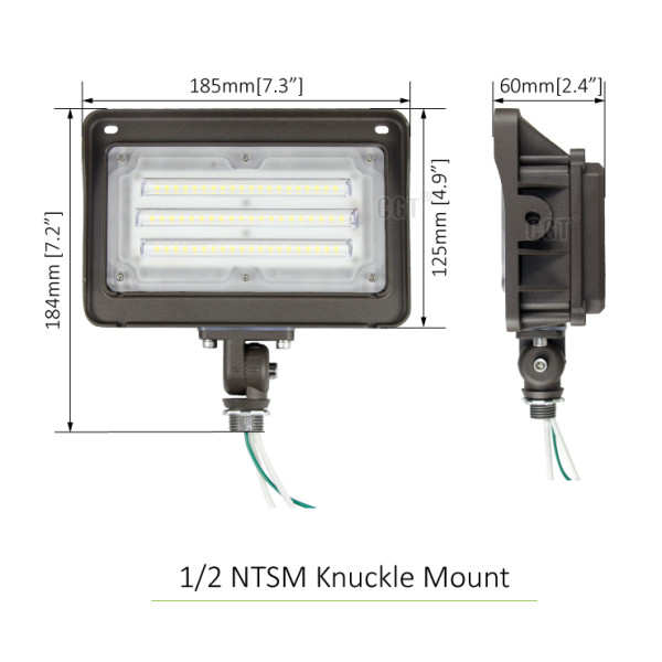 15W 30W 50W LED Flood Light with Photocell 1/2 NTP Knuckle -130lm/w -100-277V -ETL cETL DLC