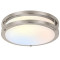 3-CCT Switchable Double Ring LED Flush Mount Ceiling Light Brushed Nickel Saturn Finish 10'' 15W -12'' 18W -14'' 24W -120V Dimmable - ETL FCC Energy Star