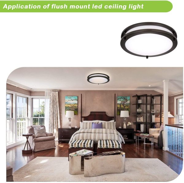 2700-6500K Adjustable WIFI LED Flush Mount Ceiling Light - APP / Vioce Contorl -Work with Amazon Alexa, Google Assistant  - ETL cETL FCC Energy Star