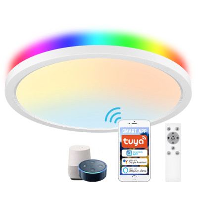 White and RGB Mood Light  WIFI Smart Ceiling Light - APP / Vioce / Remote Contorl -Work with Amazon Alexa, Google Assistant -100-240V -ETL cETL CE Rhos