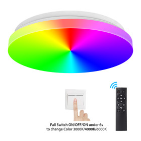 White and Color Ambiance by Remote Control /Switch LED Ceiling Light - 330mm 24W CE Rohs