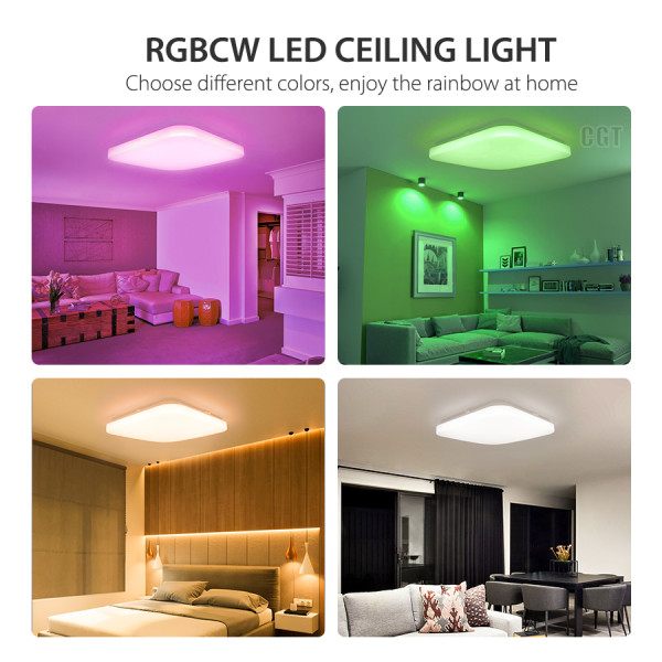 White and Color Ambiance WIFI Smart LED Ceiling Light -APP / Vioce Control -Work with Amazon Alexa, Google Home -CE,Rohs