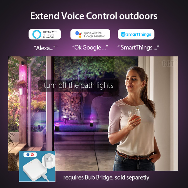 White and Color Ambiance Bluetooth Mesh LED Landscape Path Light - APP / Voice Control -Work with Tuya,  Alexa,Goolge Assistant