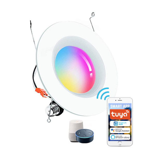 White and Color Ambiance WIFI Recessed Downlight Can Retrofit -APP /Vioce Control-Work with Amazon Alexa, Google Assistant  -ETL cETL Energy Star