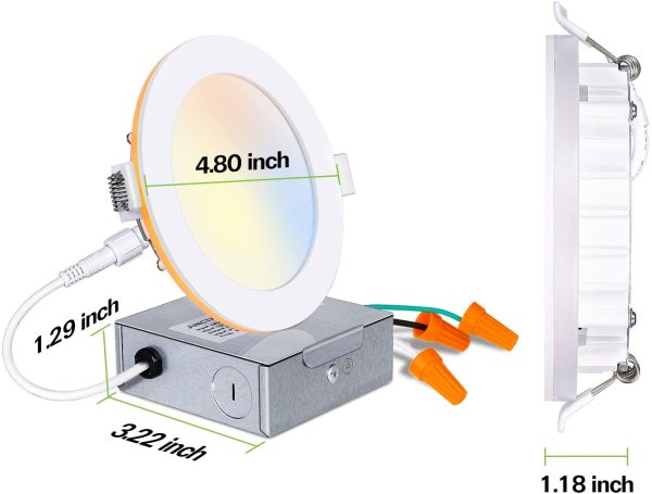 4'' 6'' 8'' with 2000K Nightlight Ultra-thin Canless LED Recessed Downlight 4inch-10W 6inch-14W  8inch-25W-ETL cETL Energy Star
