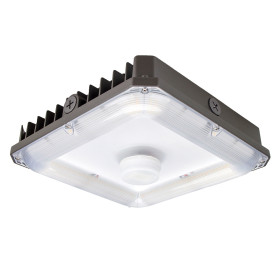3-Power and 3-CCT Switchable  Sensor LED Canopy Light Parking Garage 40W 60W 80W 100W -140lm/w -100-277V or 120-347V -UL cUL DLC 5.1 Premium