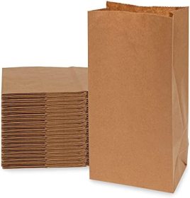 Brown Paper Lunch Bags - 4 LB Small Paper Lunch Bags 100 Count, Disposable Kraft Paper SOS Sack for Lunch Bags, Bread Bags, Sandwich Bags, Treat & Snack Bag, Deli, Bakery Use, in Bulk - 5x3.13x9.75