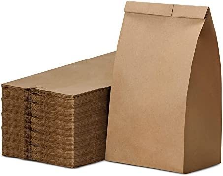 Paper Lunch Bags, Paper Grocery Bags, Durable Kraft Paper Bags, 4 Lb Capacity, Brown Pack of 500 Bags