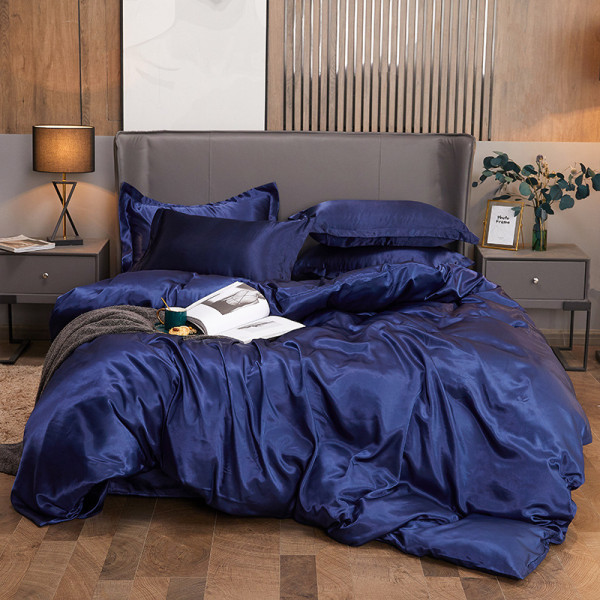 Ding cloth bed sheets, quilt covers, pillowcases, imitation silk bedding sets, four pieces