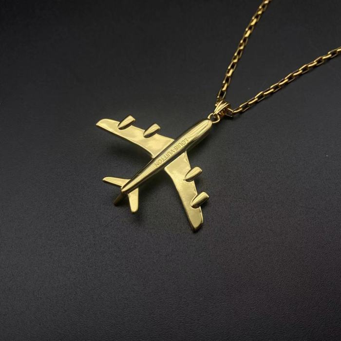 Gold aircraft Necklace