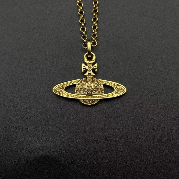Classic Saturn gem necklace