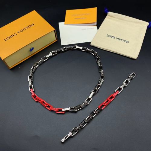 Half red necklace bracelet
