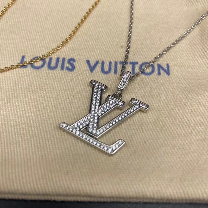Diamond logo long necklace