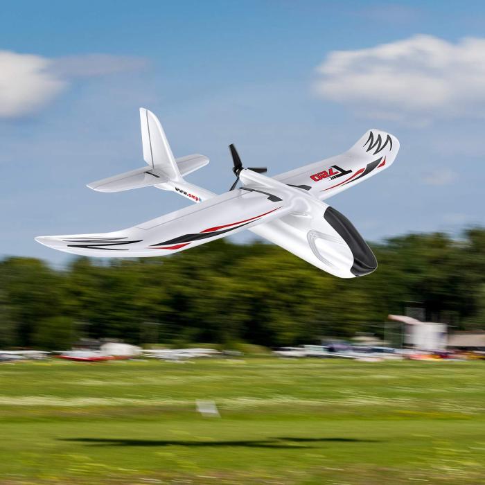 OMPHOBBY T720 RC Plane RTF 6-Axis Gyro Stabilizer RC Airplane With Normal Flight Mode One-button Start Aerobatic Flight Mode Beginners RC Planes