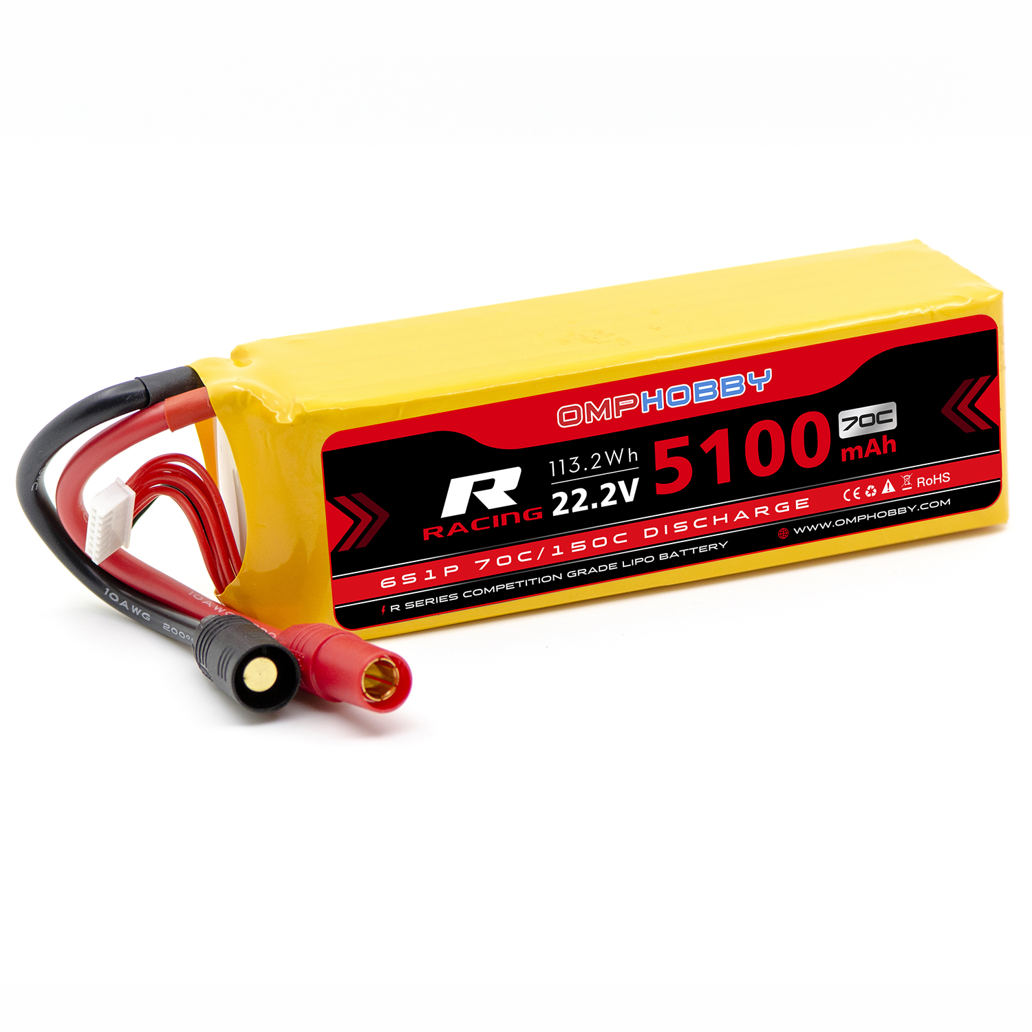 OMPHOBBY 6s LiPo Battery 70C (22.2V/5100mAh) w/AX150 Connector OMPHOBBY 6s LiPo Battery 70C (22.2V/5100mAh) w/AX150 Connector